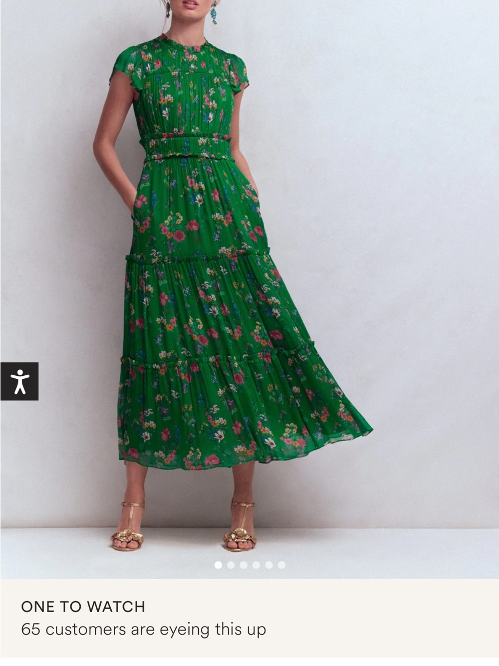 Boden Green Floral Maxi Dress - Picture 4 of 14